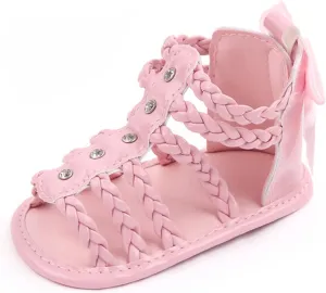 Infant Toddler Baby Girls Boys Shoes Sandals Outdoor First Walkers Premium Anti-Slip Flat Shoes Casual (Pink, 4 Infant)