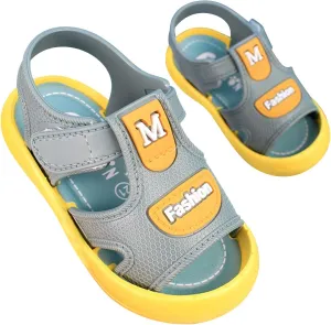 Infant Toddler Baby Girls Boys Shoes Sandals Outdoor First Walkers Soft Anti-Slip Sole Flat Shoes (Grey, 4.5 Infant)