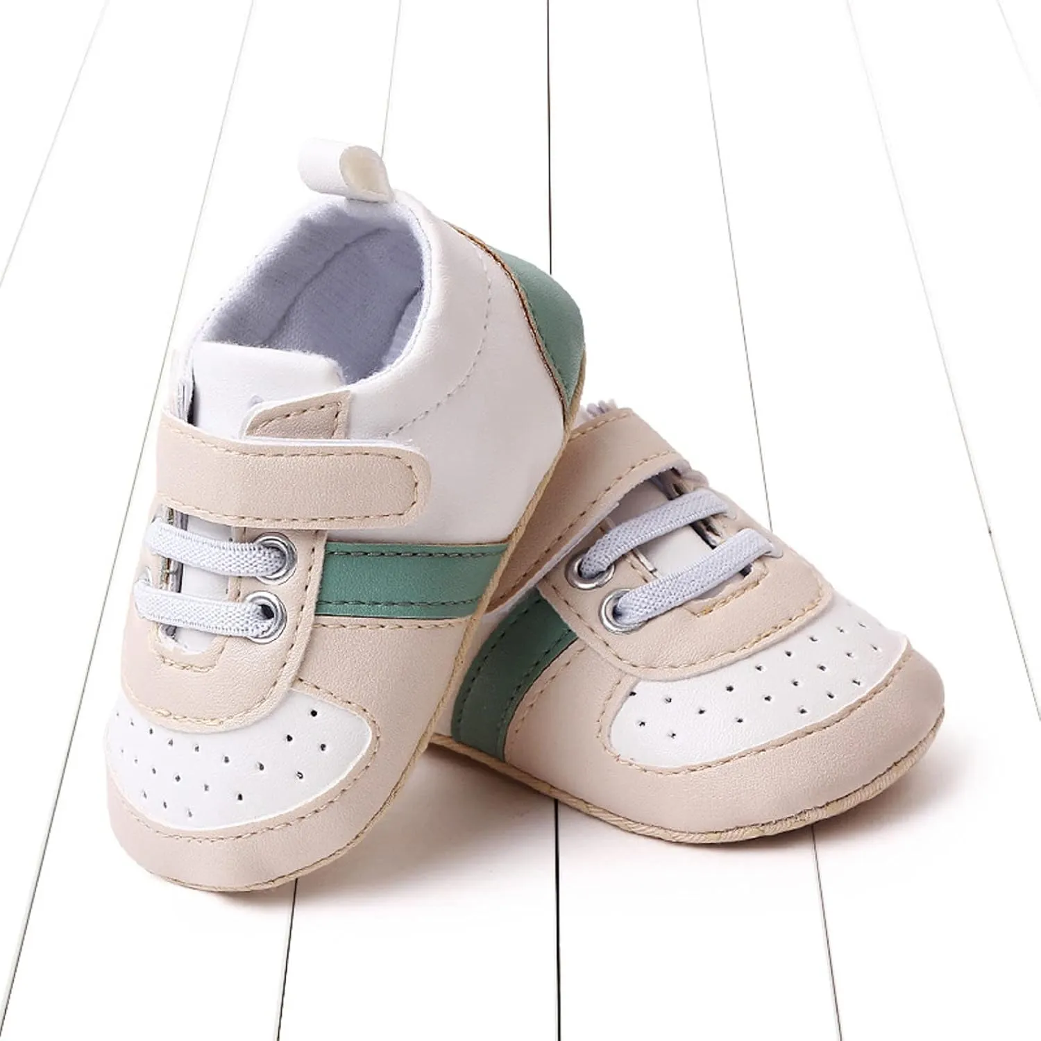 Infant Toddler Color Matching Prewalker Sneakers Baby Boys Girls Anti-Slip Soft Sole Lightweight First Step Shoes