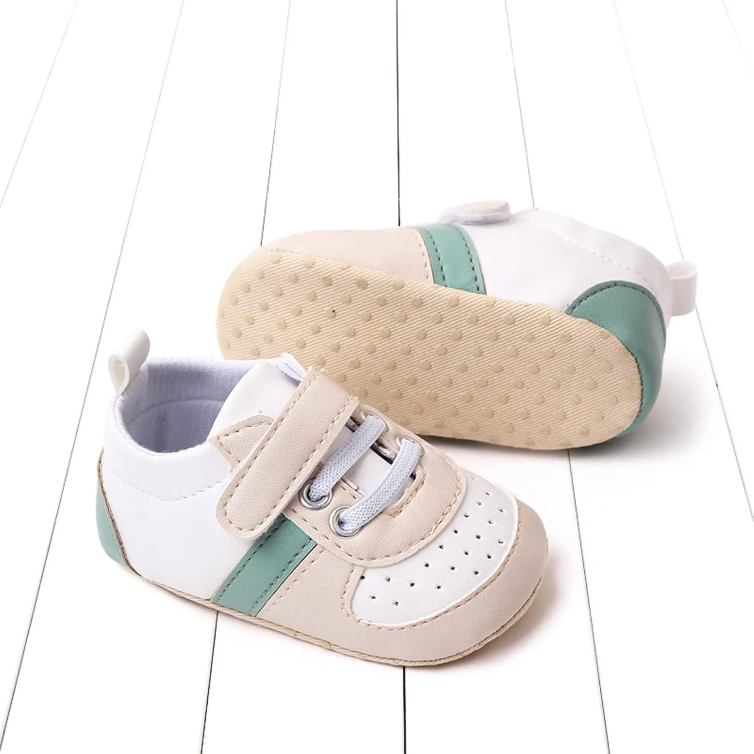 Infant Toddler Color Matching Prewalker Sneakers Baby Boys Girls Anti-Slip Soft Sole Lightweight First Step Shoes