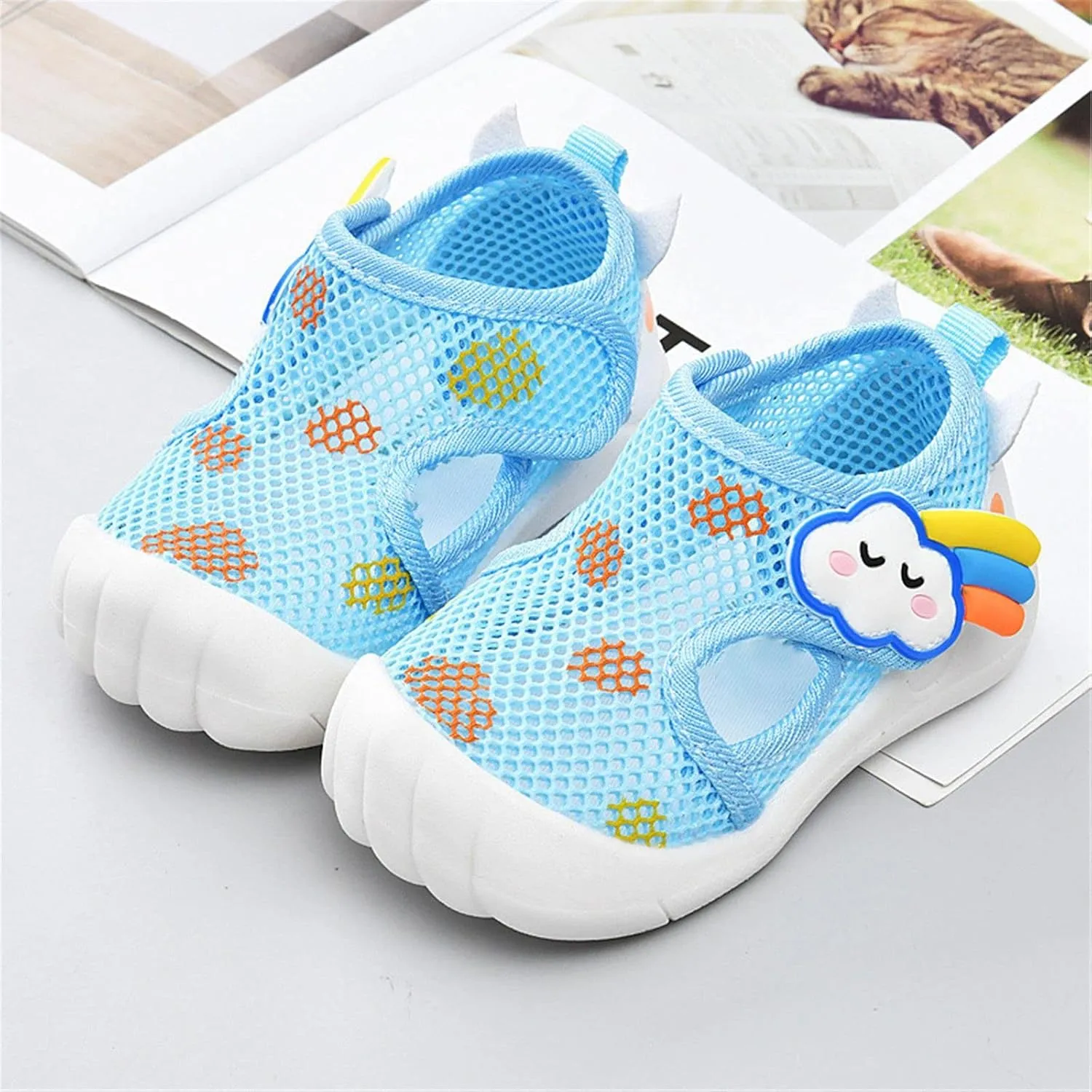 Infant Toddler Girls Boys Shoes Sandals Flat Bottom Non Slip Half Open Toe Slip Summer Breathable Soft Shoes 12-18 Month Sandals Girl