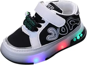 Infant Toddler Sneakers for Boys Girls Light Up Breathable Lightweight Soft Sole Casual Kids Big Girl Shoe Size 2