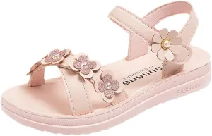 Kid Baby Girls Boys Child Sandals Summer Flower Shoes Premium Soft Sole Non Slip Shoes Comfort (Pink, 12 Little Child)