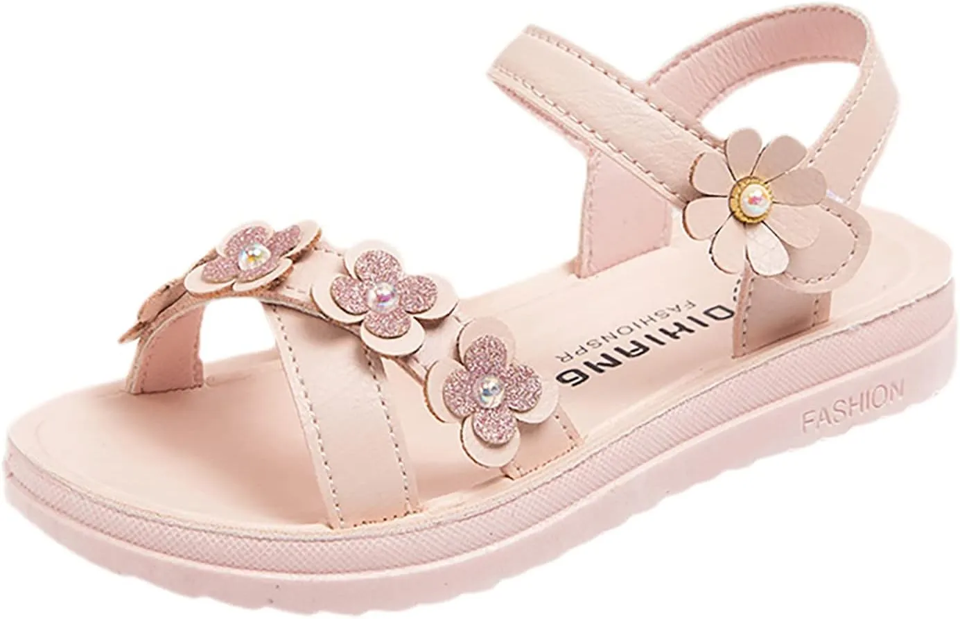 Kid Baby Girls Boys Child Sandals Summer Flower Shoes Premium Soft Sole Non Slip Shoes Comfort (Pink, 12 Little Child)