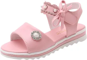 Kid Baby Girls Child Sandals Summer Shoes Premium Thick Soft Sole Non Slip Shoes Fashion (Pink, 13.5 Little Child)