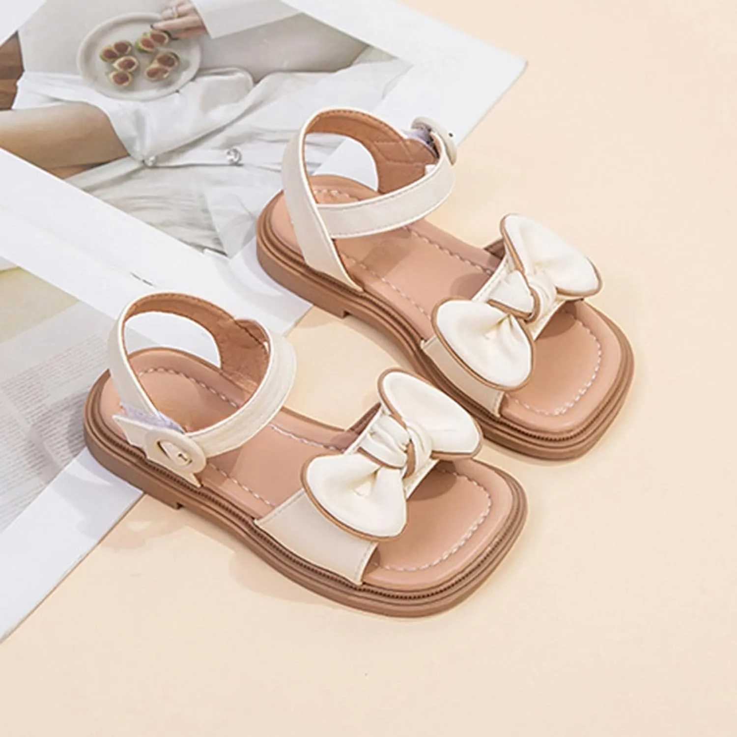 Kids Baby Girls' Sandals Summer Bow Design Models Fashion Shoes Daily Wear Little Child/Big Kids Girl's Gorls Sandals