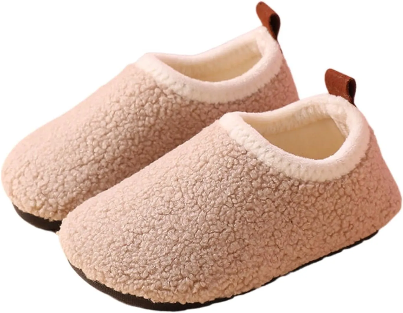 Kids Boys Girls Slippers House Booties Winter Indoor Warm Shoes Non Slip Sole Slippers Soft Plush Furry House Slip