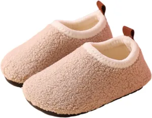 Kids Boys Girls Slippers House Booties Winter Indoor Warm Shoes Non Slip Sole Slippers Soft Plush Furry House Slip
