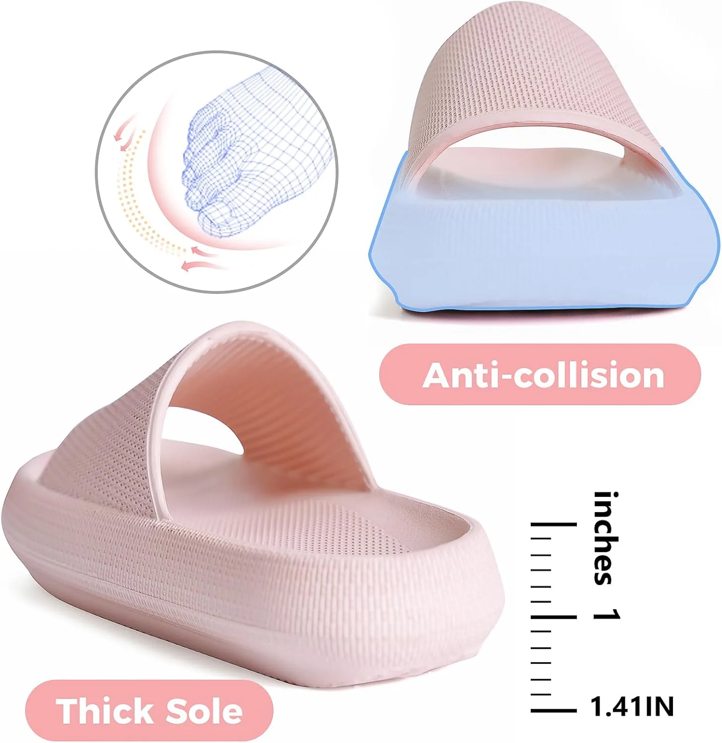 Kids Cloud Slides Boys Girls Flip Flops Slip On Beach Sandals Youth Pool Shower Shoes EVA Summer Slippers11 Little Kids - 6 Big Kids