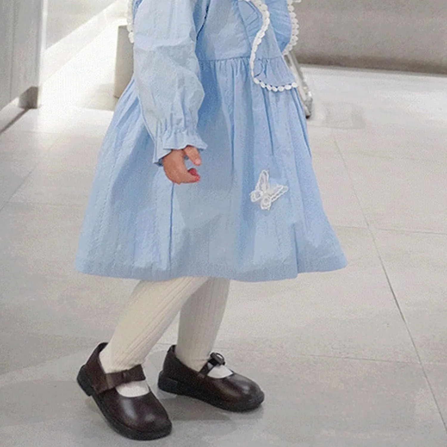 Kids Girls Princess Shoes Leather Soft Sole Baby Shoes Solid Non Slip Casual Dress Shoes Mary Jane Shoes
