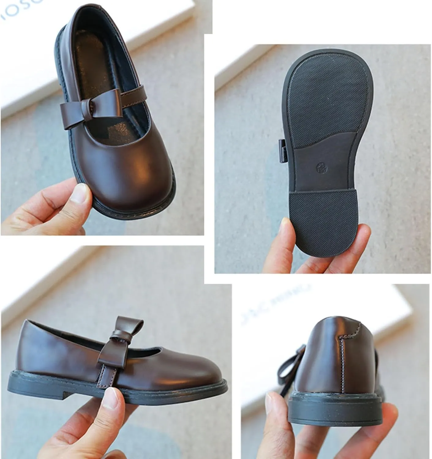 Kids Girls Princess Shoes Leather Soft Sole Baby Shoes Solid Non Slip Casual Dress Shoes Mary Jane Shoes