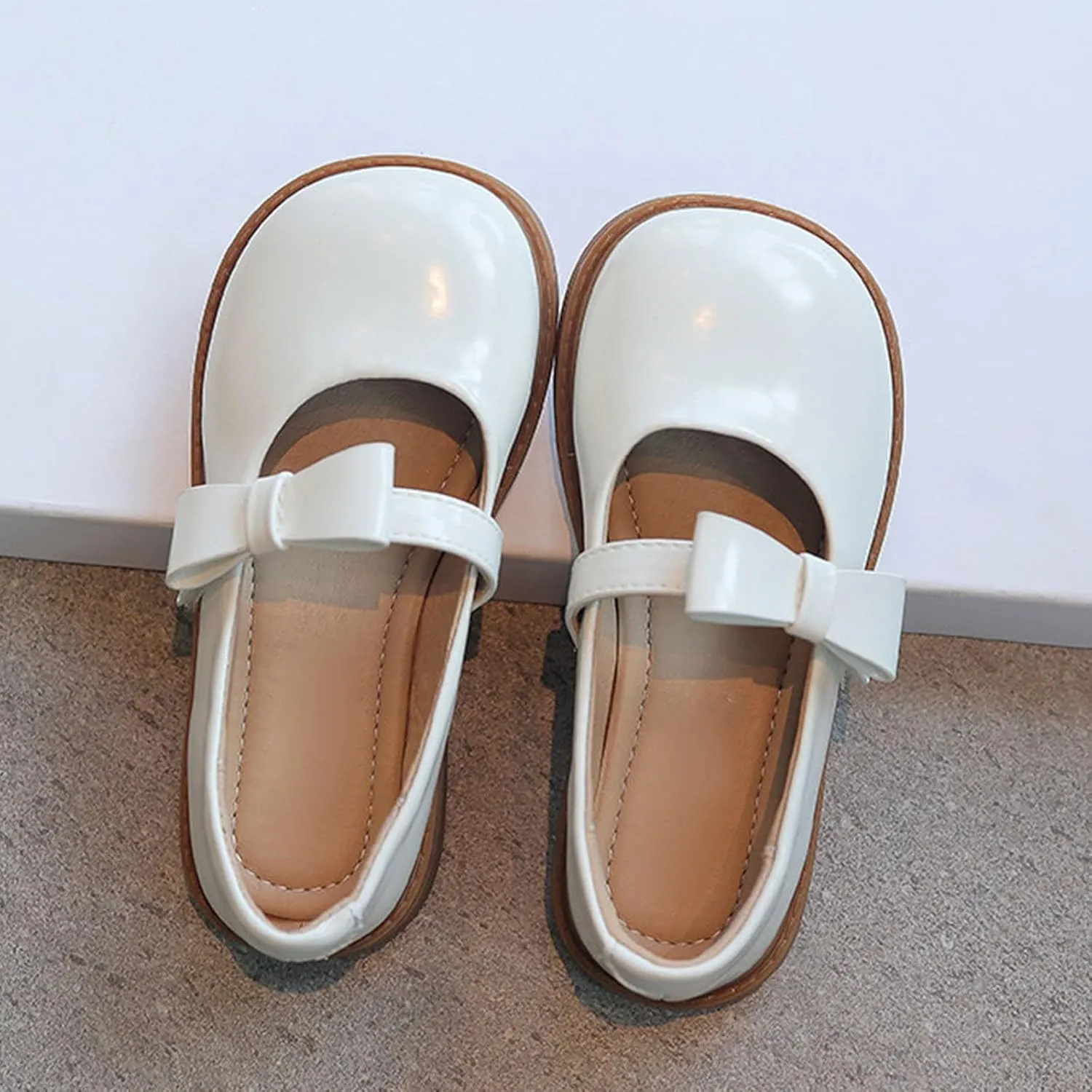 Kids Girls Princess Shoes Leather Soft Sole Baby Shoes Solid Non Slip Casual Dress Shoes Mary Jane Shoes