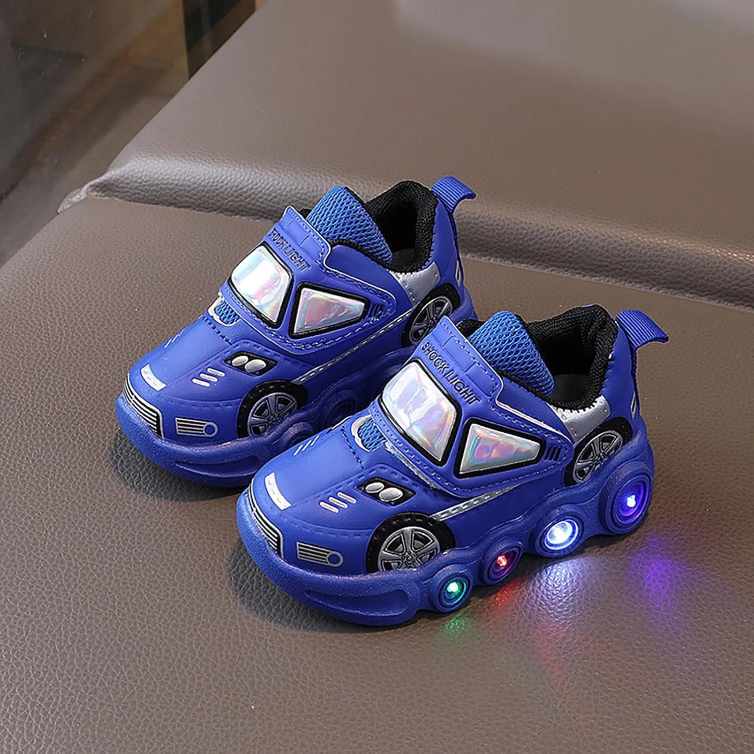 Kids' Light-Up Flashing Sneaker Athletic Running Shoes with Strap Fashionable Fun for Boys Girls Toddler Little Kid