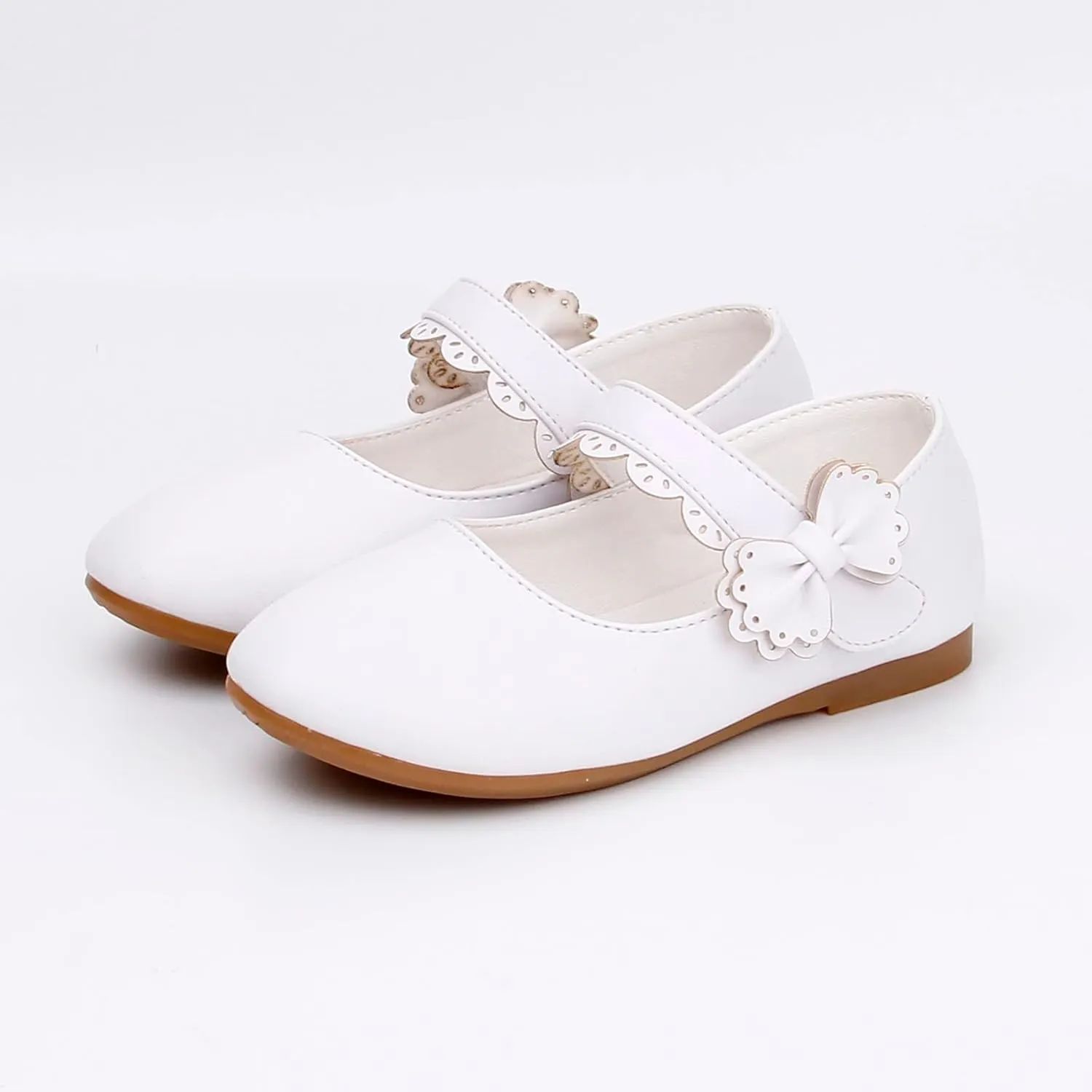 Kids Mary Jane Shoes Toddler Girls Anti-Slip Rubber Soft Sole Closed Toe Flat Wedding High Tops Baby Girl