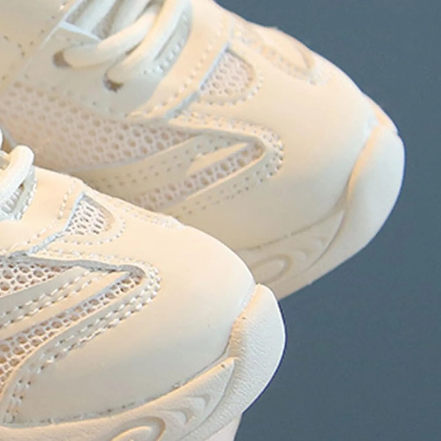 Kids Outside Shoes Spring and Summer New Solid Color Double Mesh Breathable Non Slip Children's Casual Sports Shoes (White, 4.5 Infant)