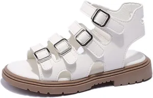 Kids Rubber Sole Closed Toe Sandals With Strap Baby Boys Girls Toddler Bottom Flat Wide Shoes Summer Princess Soft