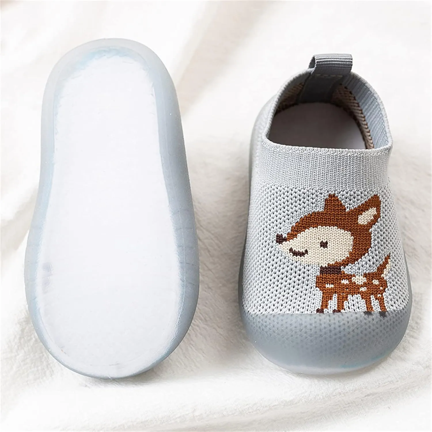 Kids Summer Sandals Infant Boys Girls Animal Prints Cartoon Socks Toddler The Floor Socks Non Slip Prewalker Shoes (Grey, 18-24 Months)