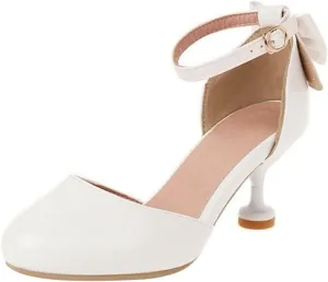 Kids/Children/Little Girls Sandals High Heel Shoes Princess Party Wedding Platform Dress Sandals (White, 4 Big Kids)