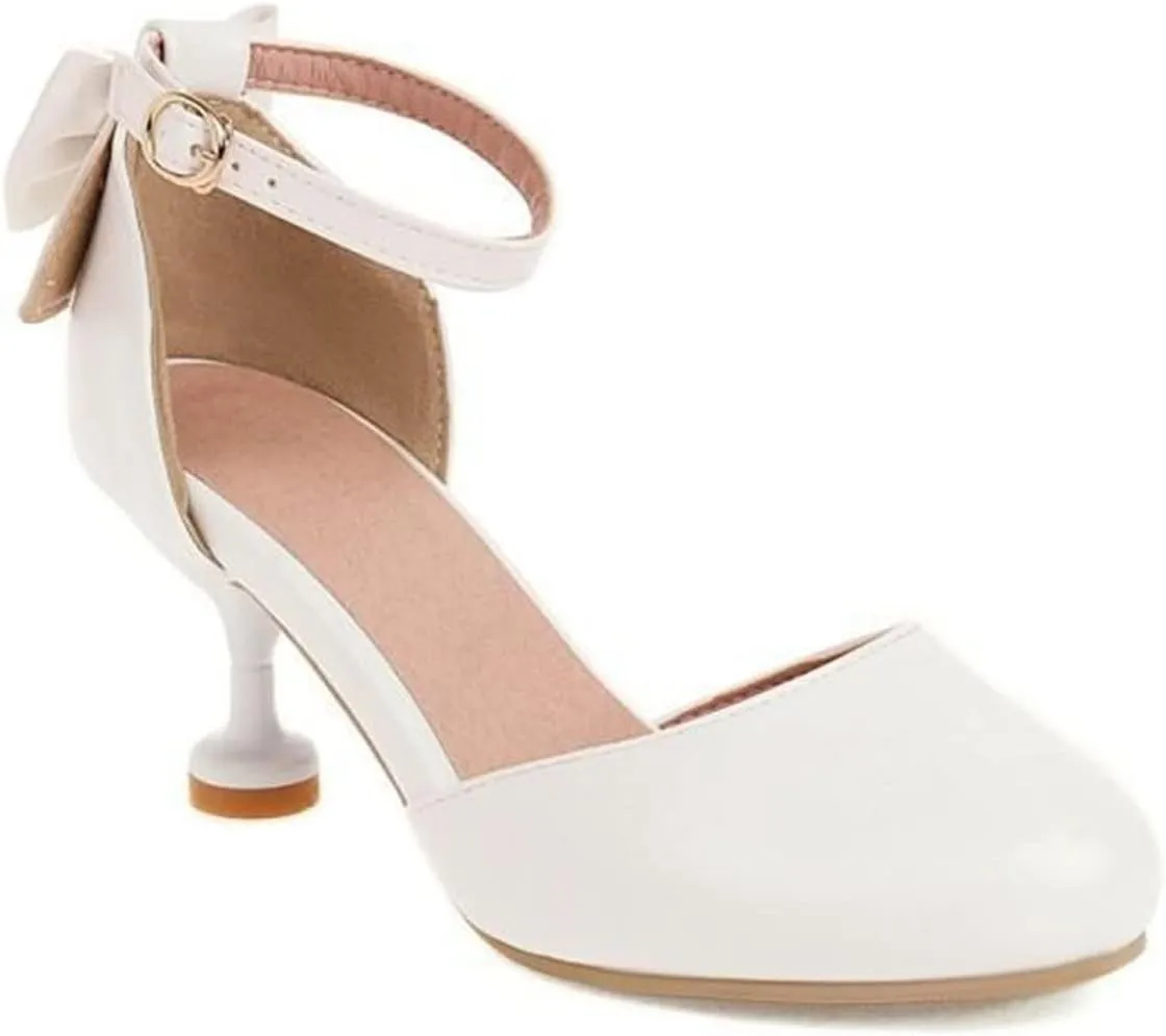 Kids/Children/Little Girls Sandals High Heel Shoes Princess Party Wedding Platform Dress Sandals (White, 4 Big Kids)