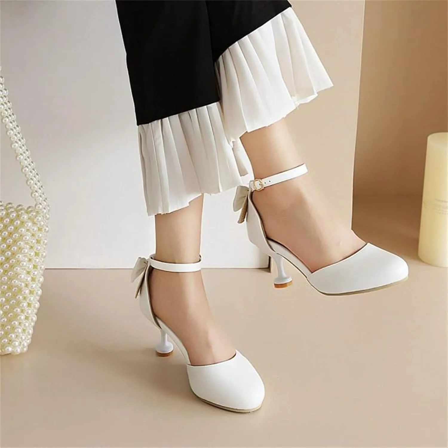 Kids/Children/Little Girls Sandals High Heel Shoes Princess Party Wedding Platform Dress Sandals (White, 4 Big Kids)
