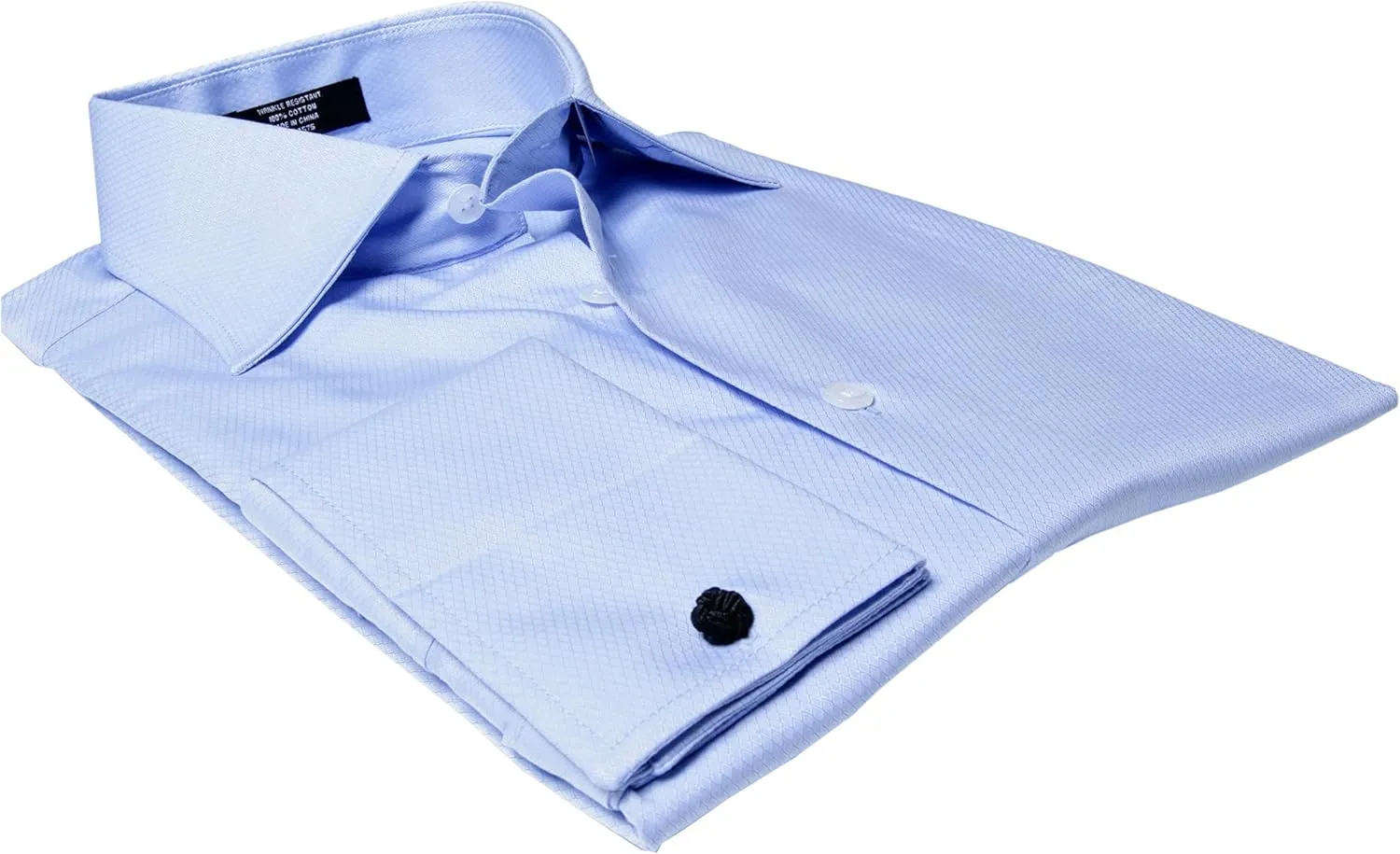 Labiyeur Slim Fit Spread Collar French Cuff Men's Cotton Dress Shirt