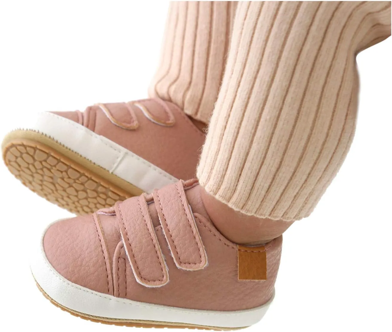 Leather Ankle Sneaker Girls Boys Infant Soft Sole Anti Slip Double Strap Platform Casual Sport Shoes Outdoor Play