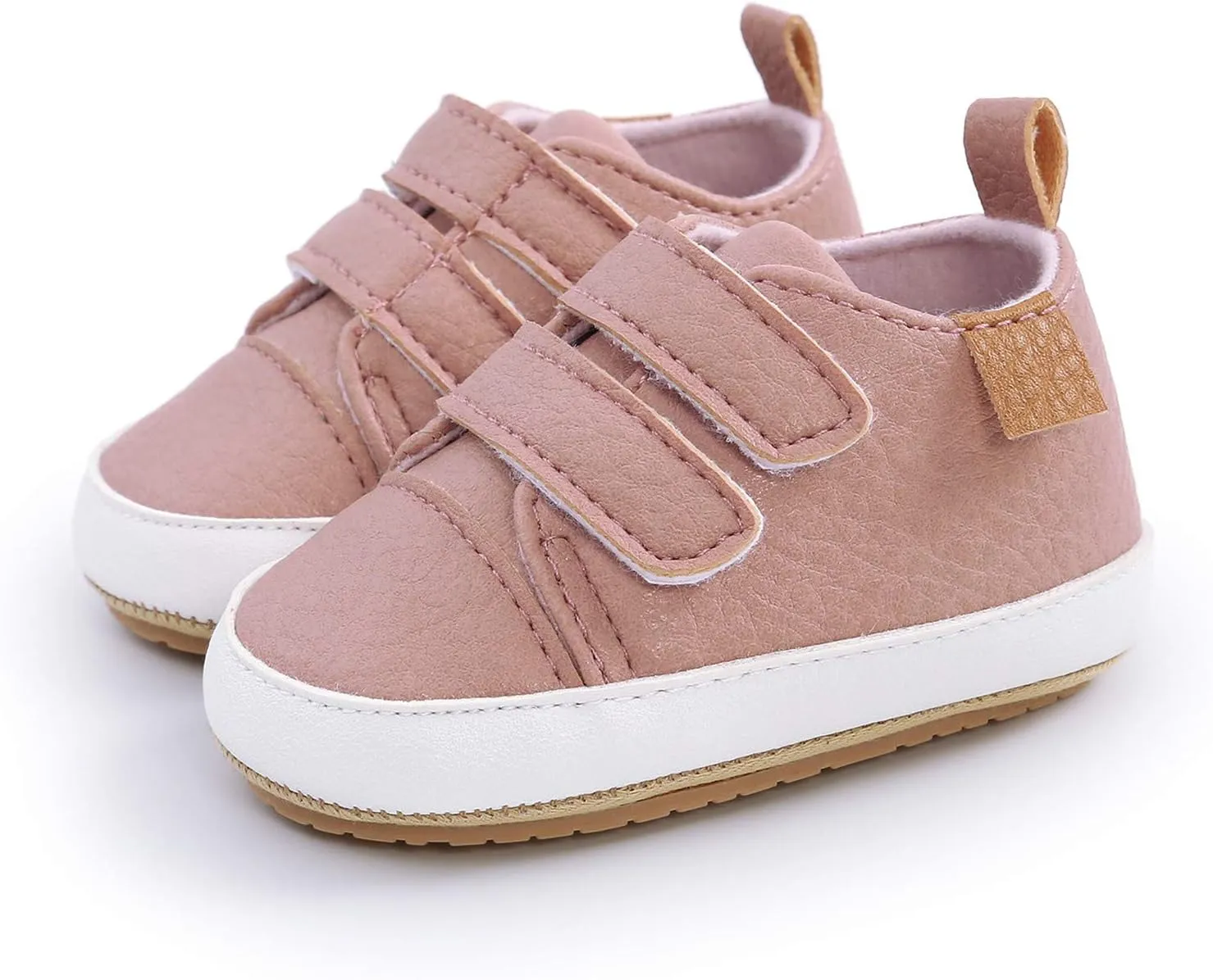 Leather Ankle Sneaker Girls Boys Infant Soft Sole Anti Slip Double Strap Platform Casual Sport Shoes Outdoor Play