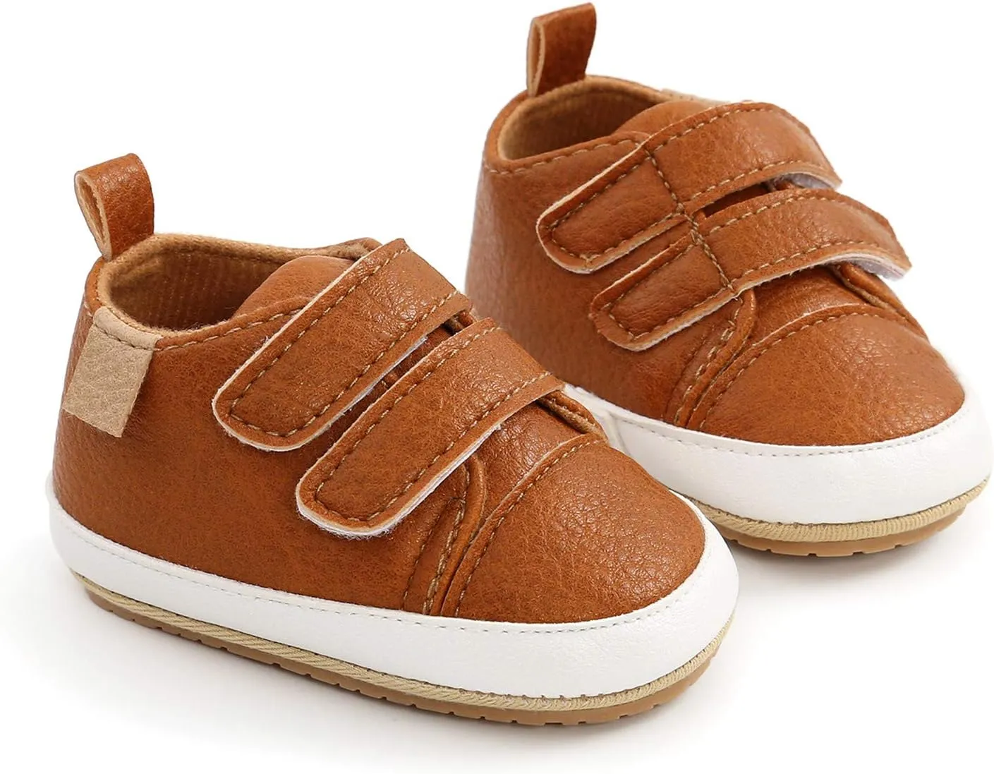Leather Ankle Sneaker Girls Boys Infant Soft Sole Anti Slip Double Strap Platform Casual Sport Shoes Outdoor Play