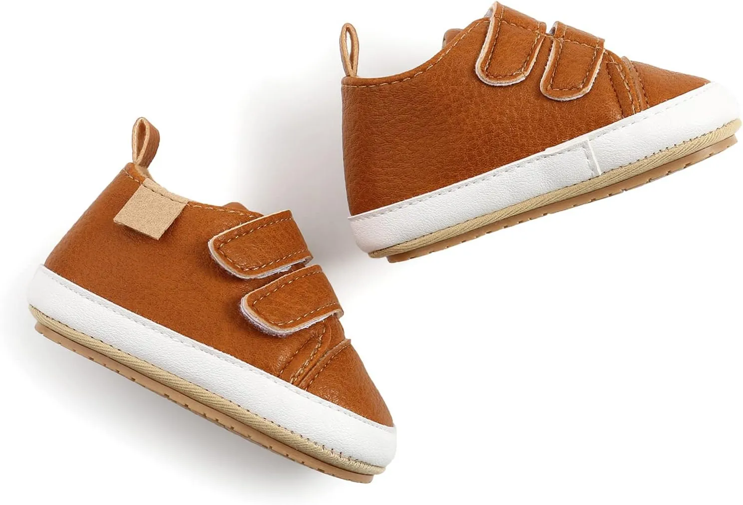 Leather Ankle Sneaker Girls Boys Infant Soft Sole Anti Slip Double Strap Platform Casual Sport Shoes Outdoor Play