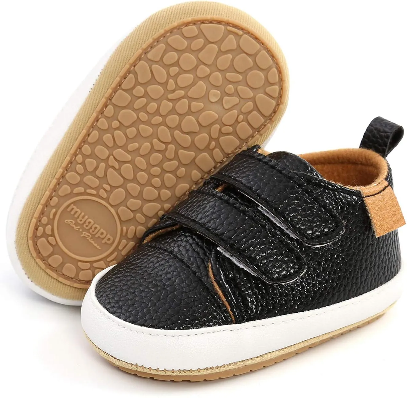 Leather Ankle Sneaker Girls Boys Infant Soft Sole Anti Slip Double Strap Platform Casual Sport Shoes Outdoor Play
