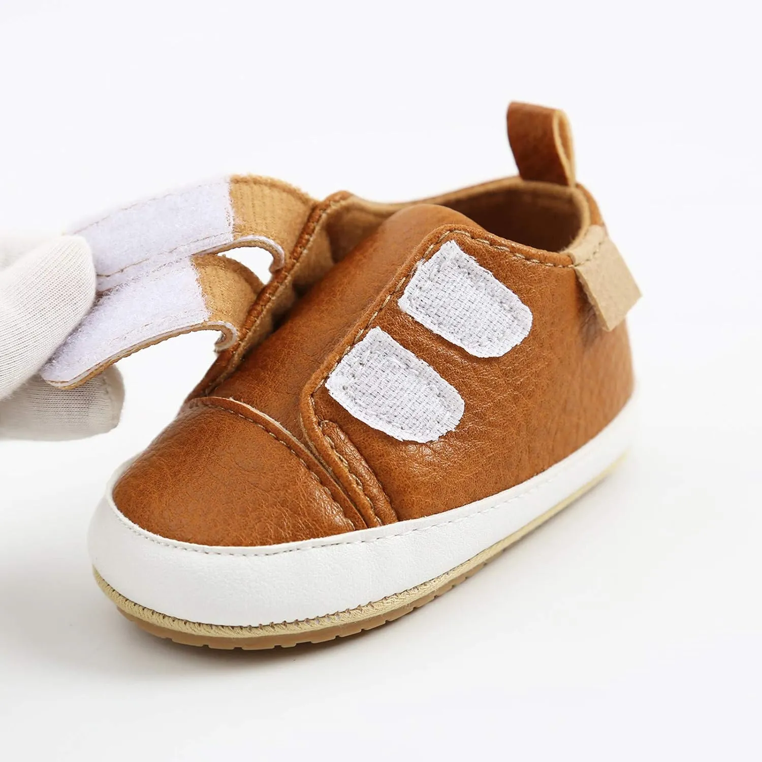 Leather Ankle Sneaker Girls Boys Infant Soft Sole Anti Slip Double Strap Platform Casual Sport Shoes Outdoor Play