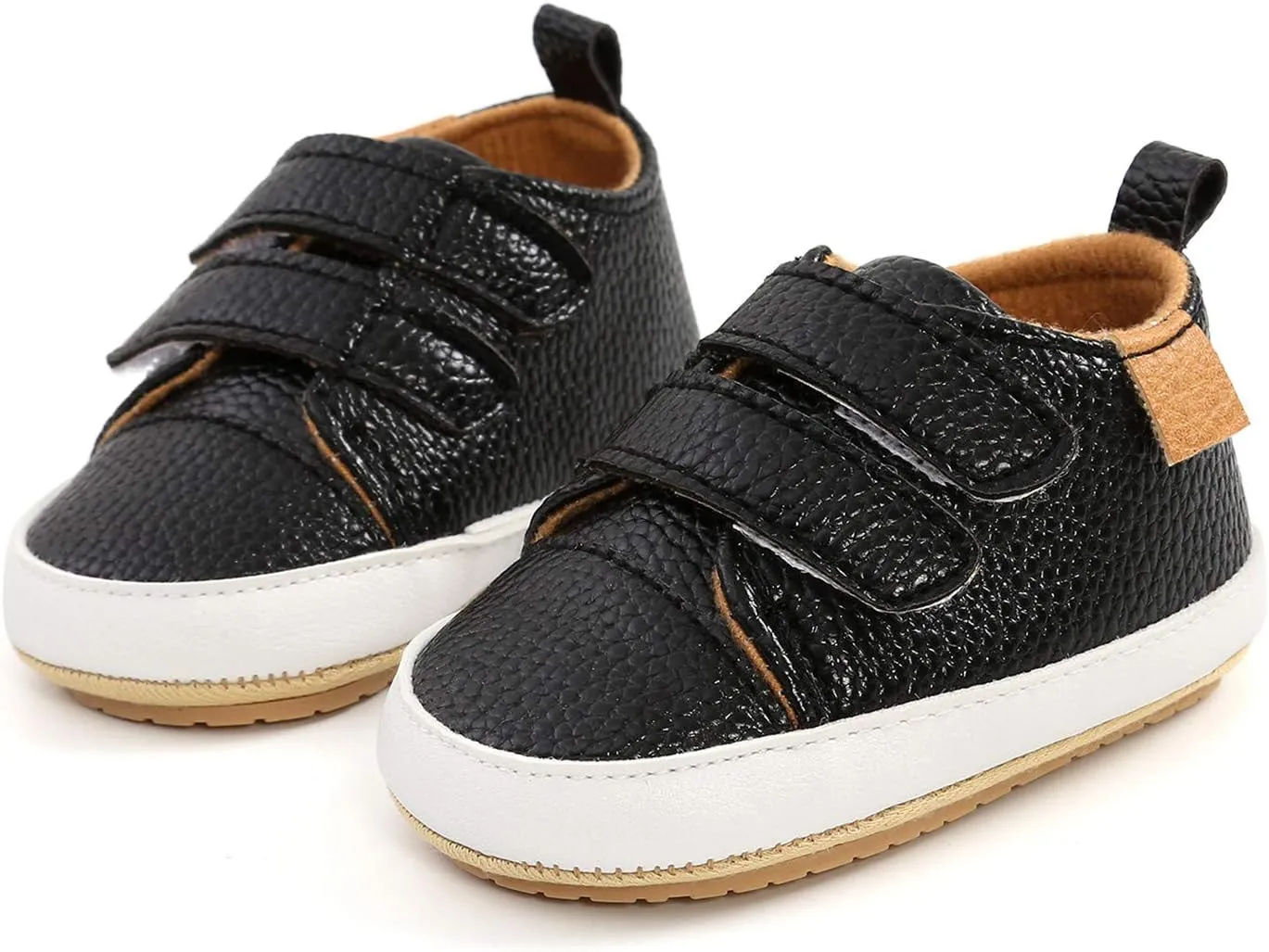 Leather Ankle Sneaker Girls Boys Infant Soft Sole Anti Slip Double Strap Platform Casual Sport Shoes Outdoor Play