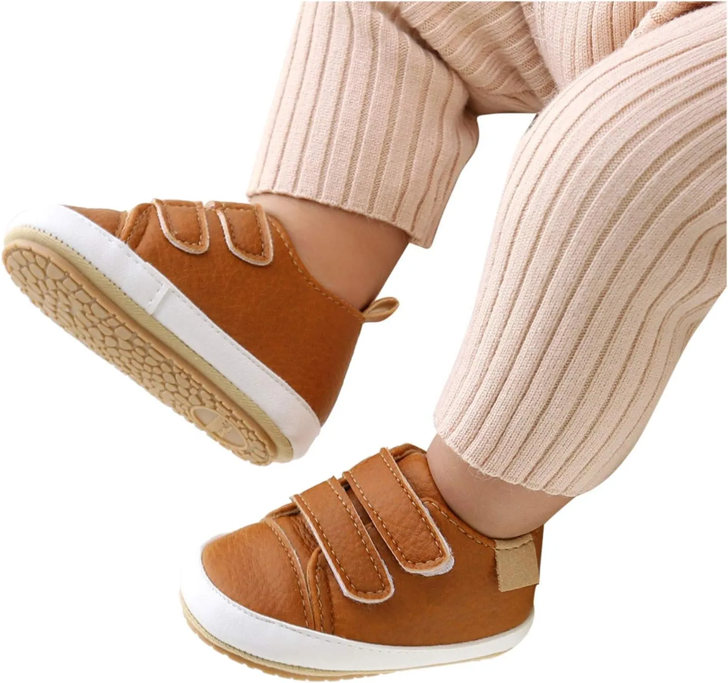 Leather Ankle Sneaker Girls Boys Infant Soft Sole Anti Slip Double Strap Platform Casual Sport Shoes Outdoor Play