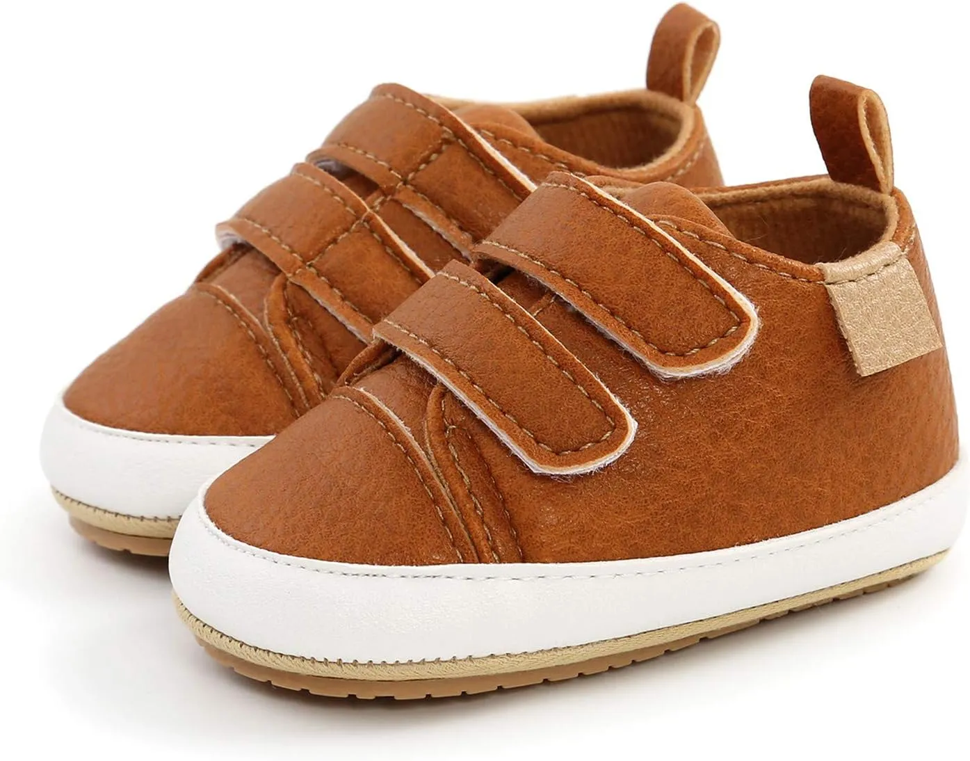 Leather Ankle Sneaker Girls Boys Infant Soft Sole Anti Slip Double Strap Platform Casual Sport Shoes Outdoor Play