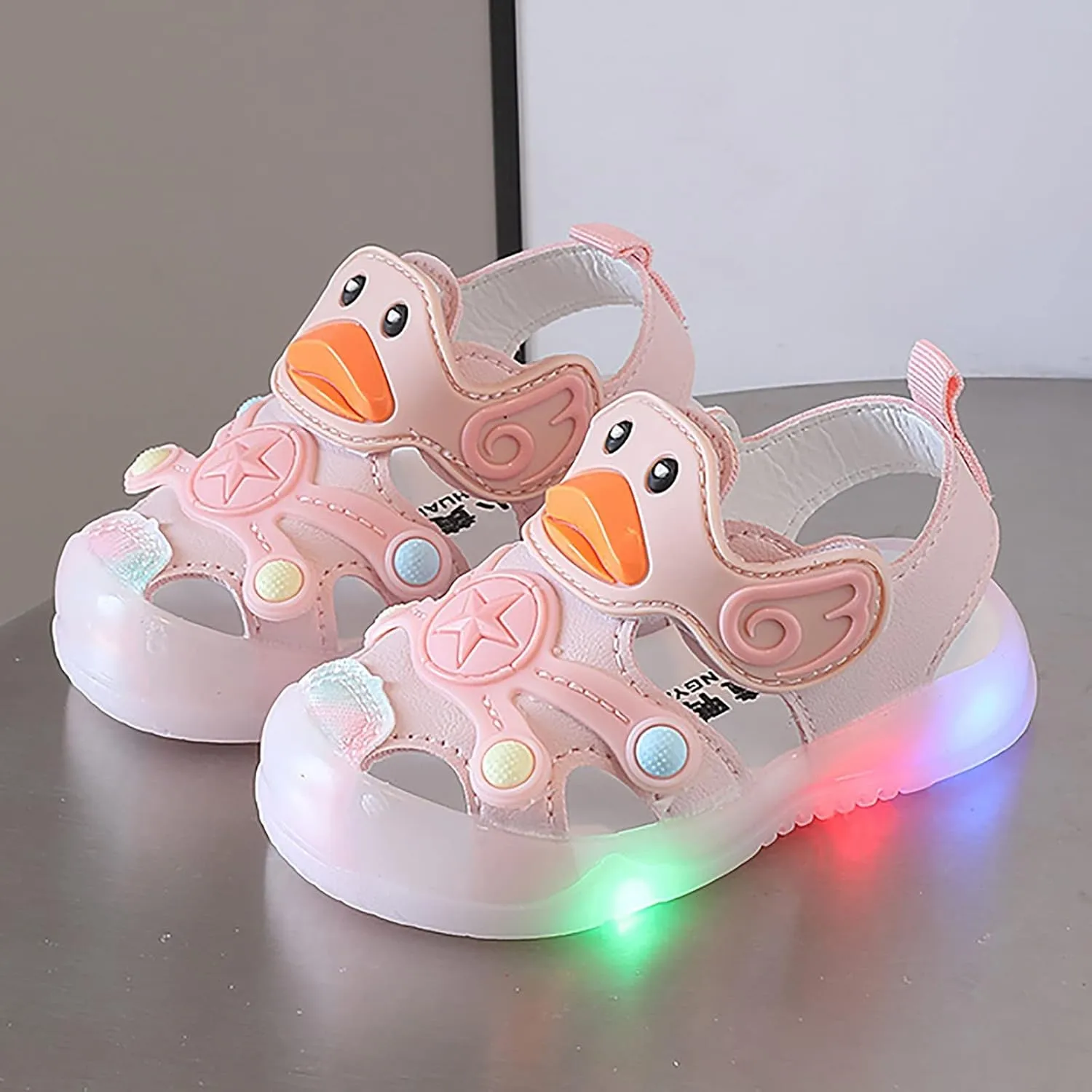 Light Up Baby Animal Sandals Children Cute Cartoon Soft Sole Summer Fashion Breathable Outdoor Play Beach Shoes