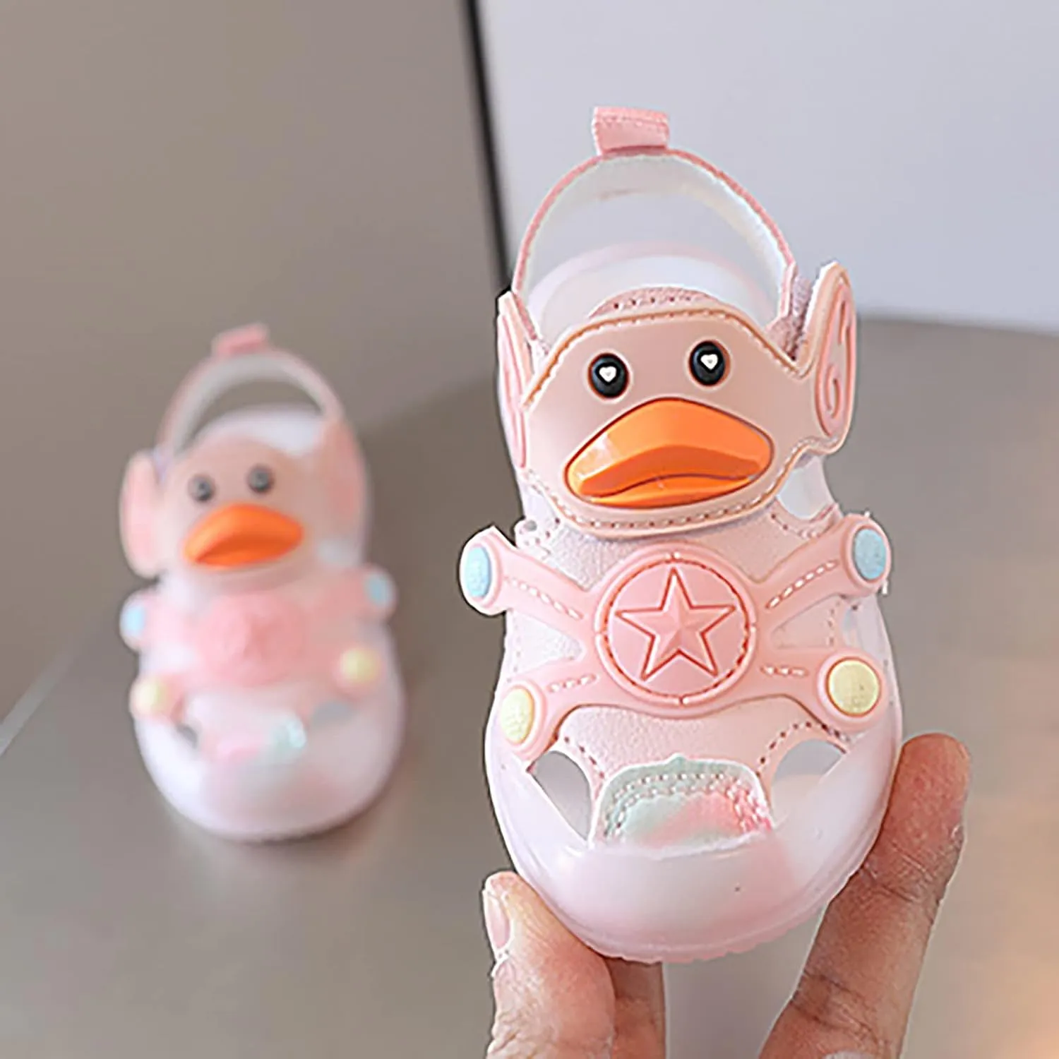 Light Up Baby Animal Sandals Children Cute Cartoon Soft Sole Summer Fashion Breathable Outdoor Play Beach Shoes