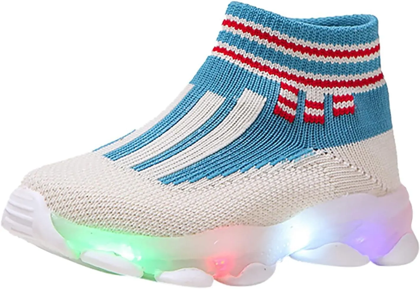 Light Up Shoes Toddler Mesh Lightweight LED Flashing Breathable Soft Sole Walking Sock Sneakers for Boys Baby Knitwear