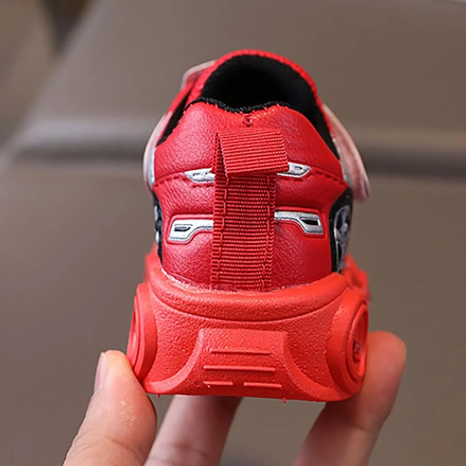 Light Up Toddler Boys Shoes Car Pattern Luminous Sport Sneaker, Little Fashion Cute Soft Sole School Shoes Size Kid