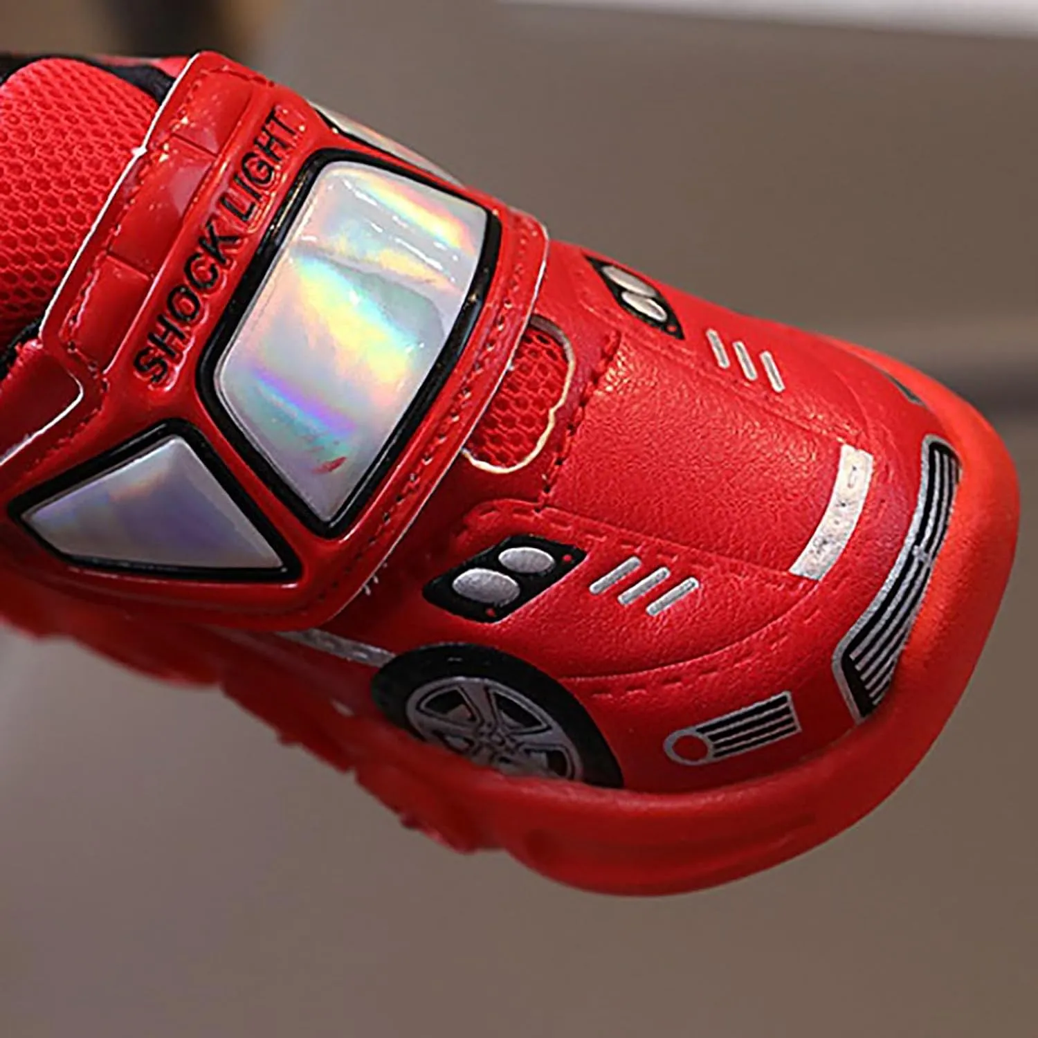 Light Up Toddler Boys Shoes Car Pattern Luminous Sport Sneaker, Little Fashion Cute Soft Sole School Shoes Size Kid