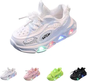 Light Up Toddler Boys Shoes LED Luminous Sport Sneaker, Little Fashion Cute Soft Sole Girls Shoes Luminous Shoes