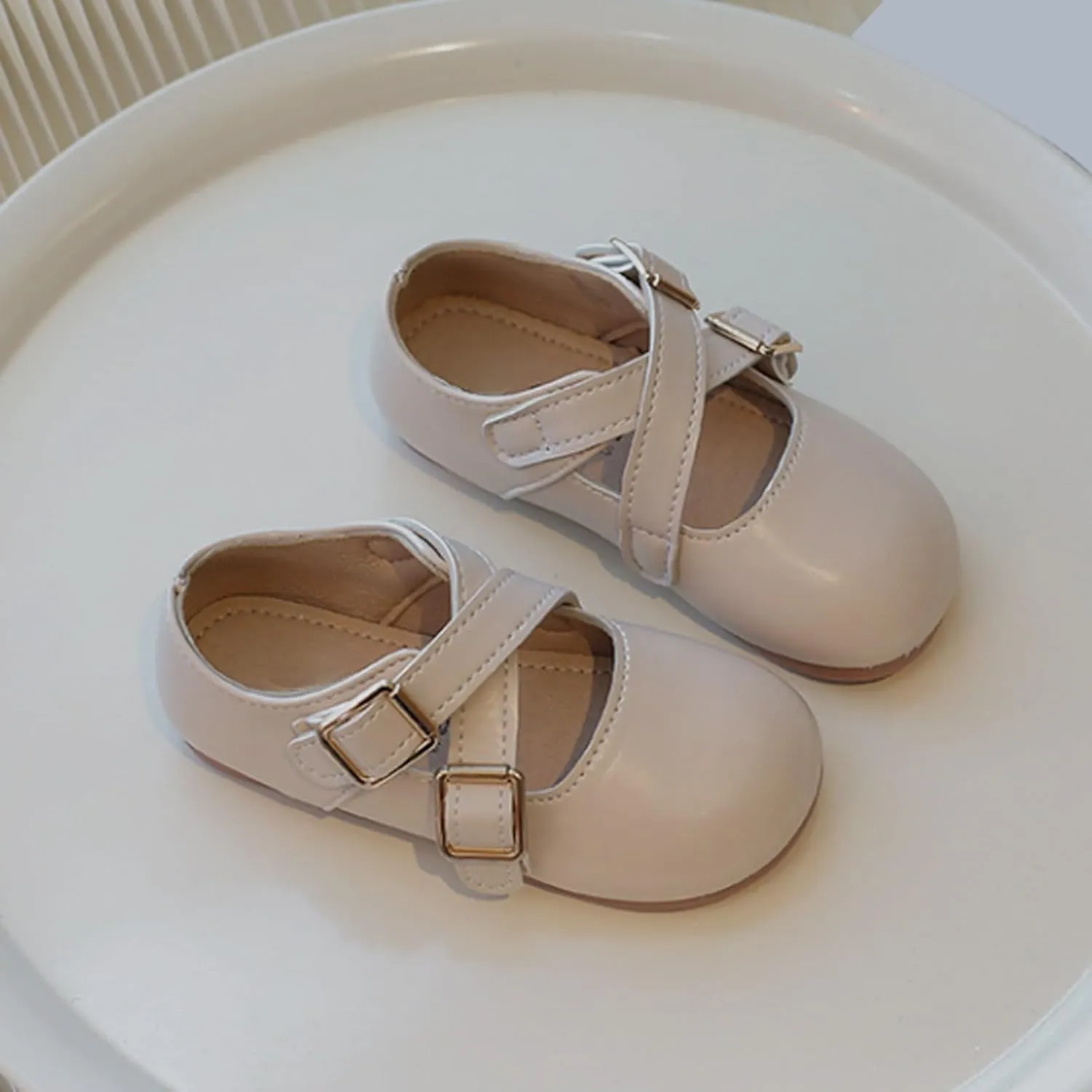 Little Girls Buckle Strap Mary Jane School Uniform Shoes Moccasis Dress Flat Toddler Princess Soft Sole Shoes