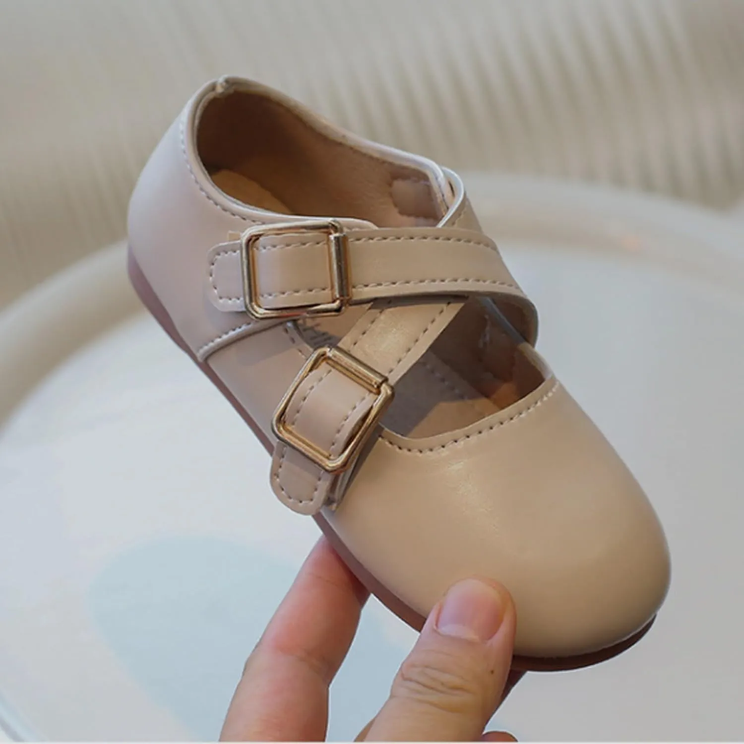 Little Girls Buckle Strap Mary Jane School Uniform Shoes Moccasis Dress Flat Toddler Princess Soft Sole Shoes