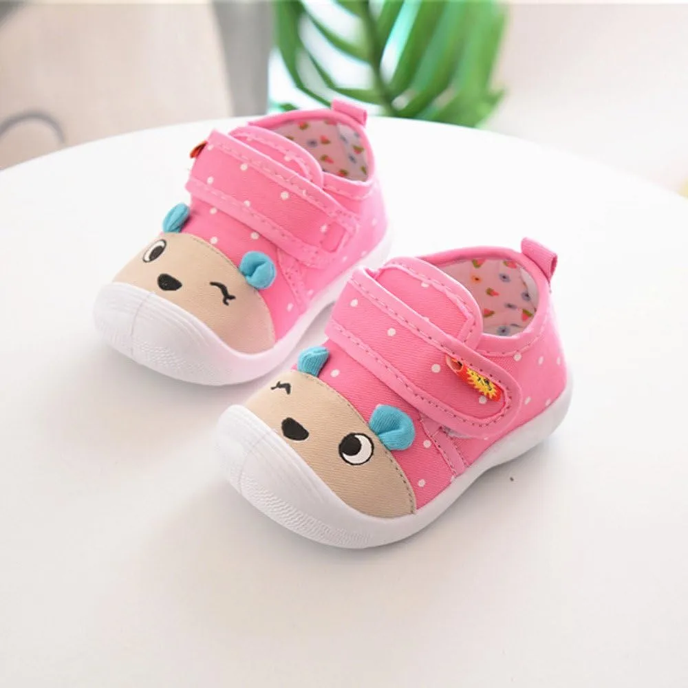 Little Kid Toddler Baby Boys Girls Cartoon Anti-Slip Shoes Soft Sole Squeaky Sneakers 0-3Years (Pink, 2.5-3T)
