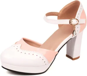 Mary Janes for Women Platform Heels Bow Kawaii Shoes Vintage Dress Pumps