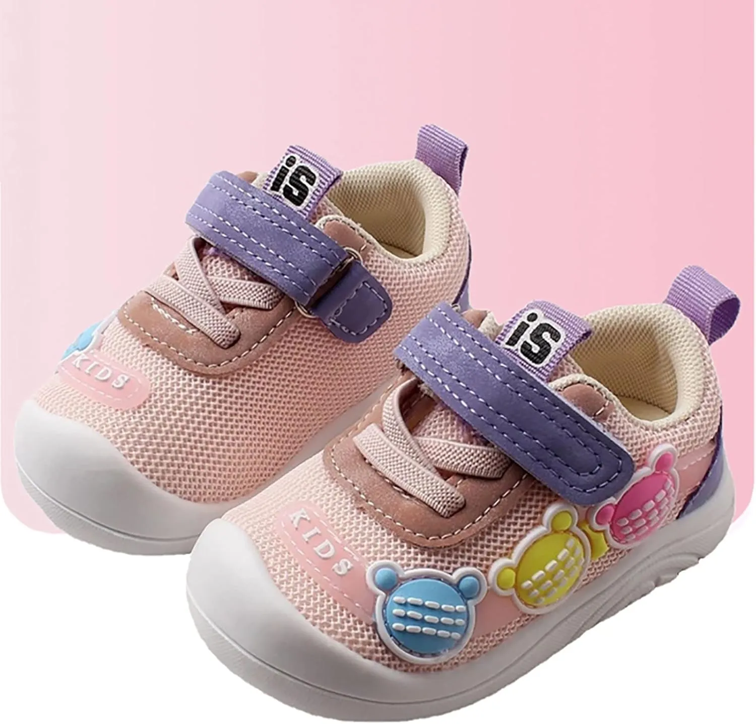 Mesh Sport Shoes Baby Toddler Non Slip Cute artoon Soft Sole Breathable Hook and Loops Sandals for Toddler Girls