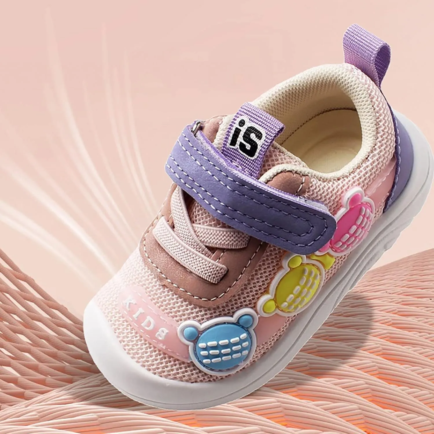 Mesh Sport Shoes Baby Toddler Non Slip Cute artoon Soft Sole Breathable Hook and Loops Sandals for Toddler Girls