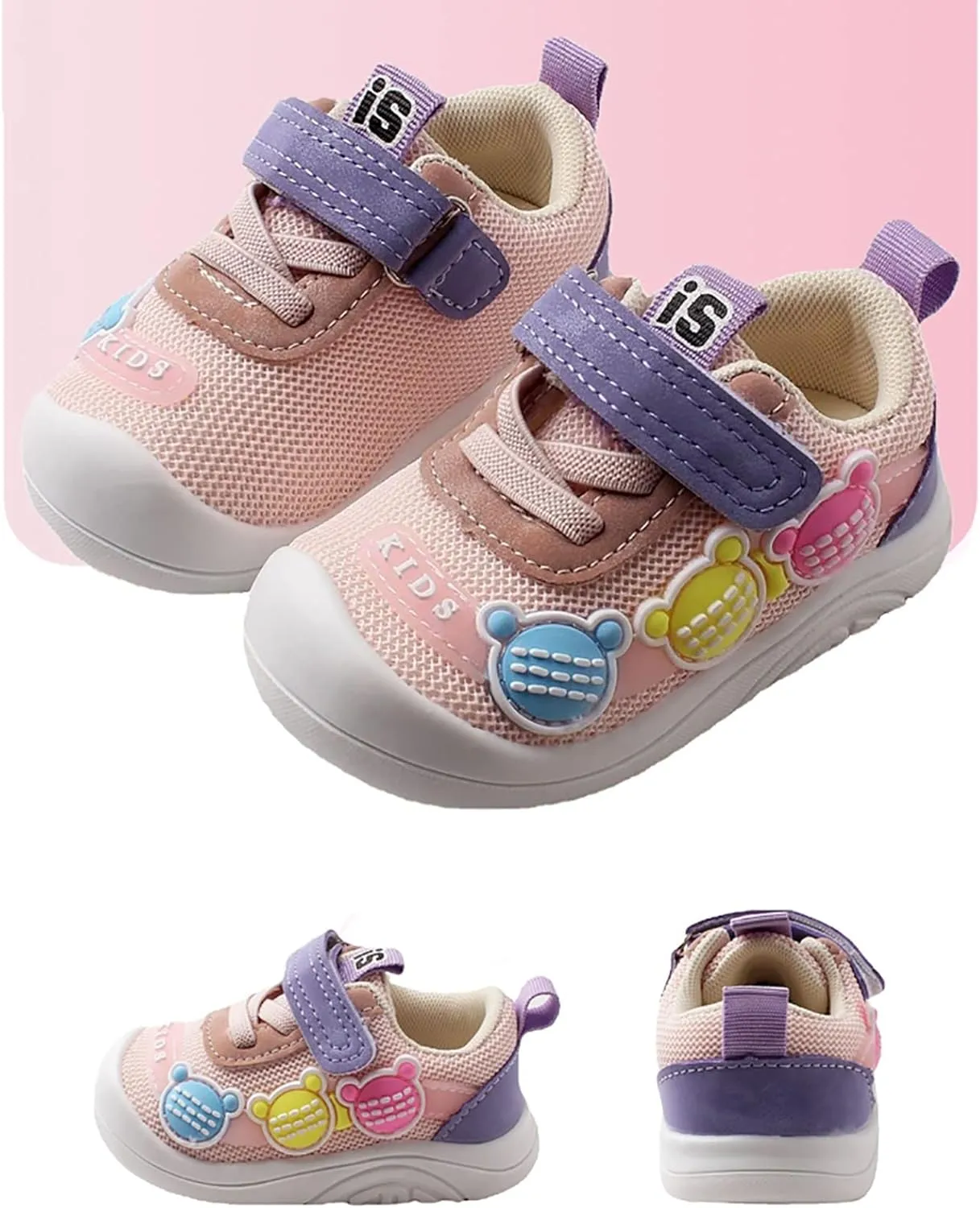 Mesh Sport Shoes Baby Toddler Non Slip Cute artoon Soft Sole Breathable Hook and Loops Sandals for Toddler Girls