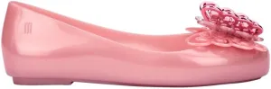 mini melissa Sweet Love Fly Jelly Flats for Girls- Girl's Ballet Flats w/Butterfly Design, Ballerina Flats, Kids Jelly Shoes