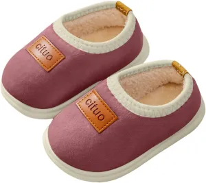 New Born Boy Shoes Childrens Girl Cotton Shoes Solid Color Fashion Soft Sole Winter Warm Indoor Non Slip Cotton Shoes Organic Fleece Baby
