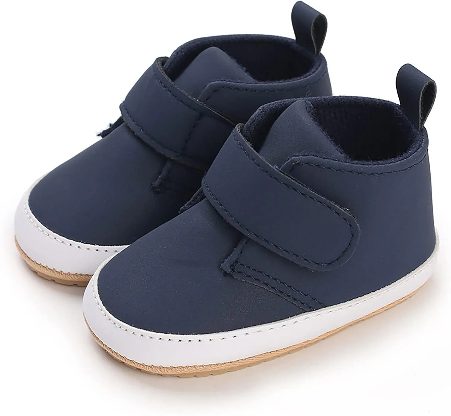 Newborn Baby Boys Girls Prewalker Shoes Soft Rubber Sole Infant Sneakers Fashion High-Top Non-Slip Walking Shoes